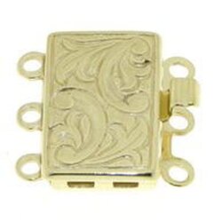 Kastenschließe 12,9 x 12,5 mm 3 rhg. Silber verg.