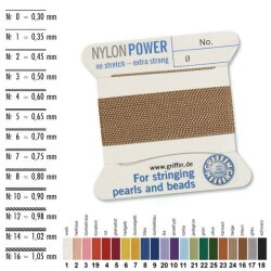 Nylonseide 1N 2 m beige - 0