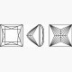Synth. Rubin carre princess cut 4 x 4 mm