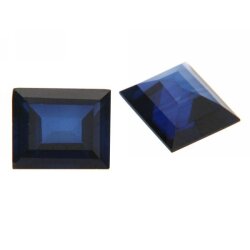 Synth. Saphir baguette 8 x 6 mm