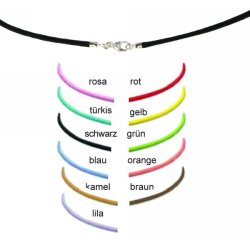 Stoff Collier mit Karabiner Silber rosa 42 cm