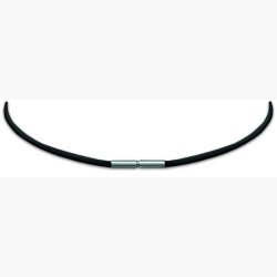 Stoff Collier mit Bajo Silber schwarz 42 cm