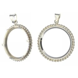 Münzfassung mit Schlaufe Ø 24,0 mm Silber