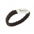Lederarmband flach braun 12 mm 21 cm