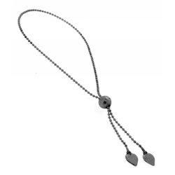 Armband Kugelkette Silber schwarz-rhod.