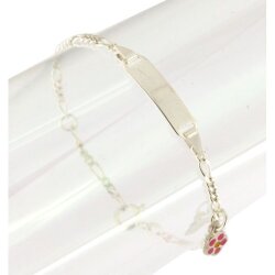 Ident. Armband Figaro-Panzer Blume rosa Silber