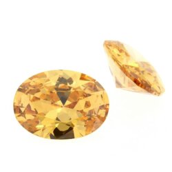 Zirkonia champagner oval 12 x 6 mm