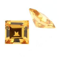 Zirkonia champagner carre step cut 4 x 4 mm