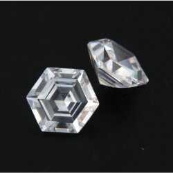 Zirkonia weiß sechseck 6 x 6 mm