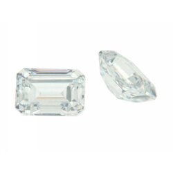 Zirkonia weiß achteck step cut 8 x 6 mm