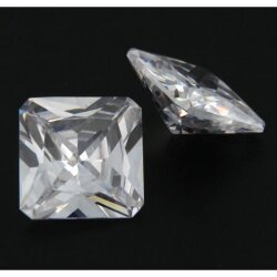 Zirkonia weiß achteck princess cut 8 x 6 mm