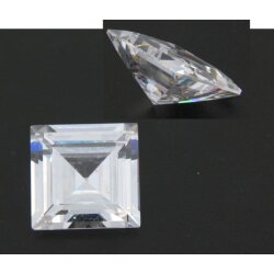 Zirkonia weiß carre step cut 4 x 4 mm