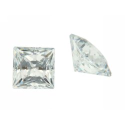 Zirkonia weiß carre princess cut 6 x 6 mm