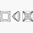 Zirkonia weiß carre princess cut 6 x 6 mm