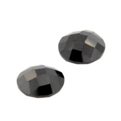 Zirk. schwarz cabochon facettiert Ø 12,0 mm