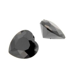Zirkonia schwarz herz 4 x 4 mm