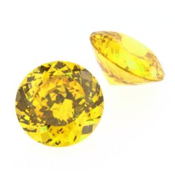Zirkonia gelb rund classic cut