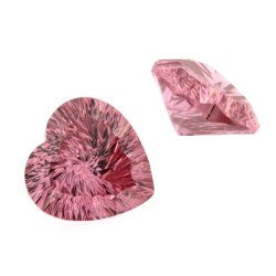Zirkonia pink herz flash cut 30 x 30 mm