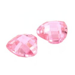 Zirk. pink herz zweis. Rautenschliff 8 x 8 mm