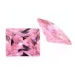 Zirk. pink baguette princess cut 6 x 3 mm