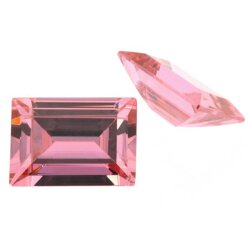 Zirk. pink baguette step cut 7,5 x 3 mm