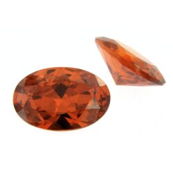 Zirkonia orange oval 10 x 8 mm