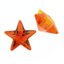 Zirkonia orange stern 4 x 4 mm