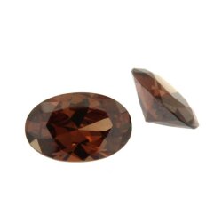 Zirkonia braun oval 5 x 3 mm