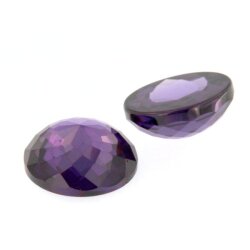 Zirkonia amethyst rund cabochon facettiert