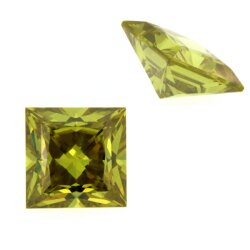 Zirkonia peridot carre princess cut 2,5 x 2,5 mm