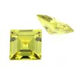 Zirkonia peridot carre step cut 4 x 4 mm