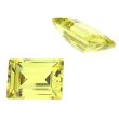 Zirkonia peridot baguette step cut 15 x 4 mm