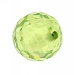 Zirkonia peridot kugel facettiert durchgebohrt