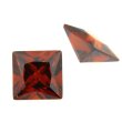 Zirkonia granat carre princess cut 4 x 4 mm