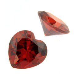 Zirkonia granat herz 6 x 6 mm