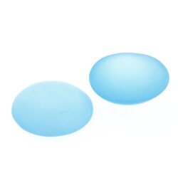 Zirkonia blau topas rund cabochon frosted