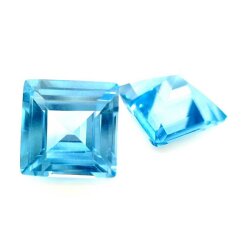 Synth. Aqua carre step cut 8 x 8 mm
