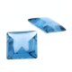 Synth. Aquamarin carre buff top 14 x 14 mm