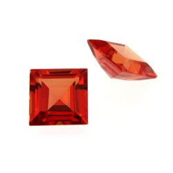 Synth. Padp. Saphir carre step cut 5 x 5 mm