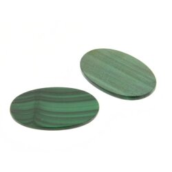 Ringstein oval flach 16 x 12 x 1 mm Malachit