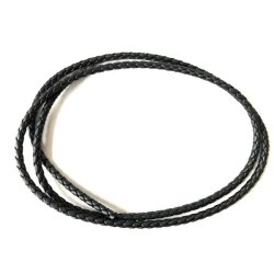 Lederband geflochten schwarz Ø 5,0 mm