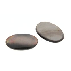 Perlmutt schwarz oval gemugelt 16,8 x 13 mm