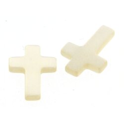 Perlmutt weiß kreuz Platte 13 x 9 mm