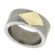 Ring mit Gravurplatte 585/- gelb Gr. 61 Edelstahl