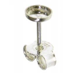 Ohrstecker mit Platte Rand Ø 4,0 mm Silber
