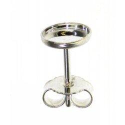 Ohrstecker mit Platte Rand Ø 6,0 mm Silber
