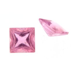 Turmalin rosa carre step cut 4 x 4 mm