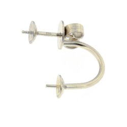 Doppelohrstecker m. 2 Perlschalen Ø 5,0 mm Silber