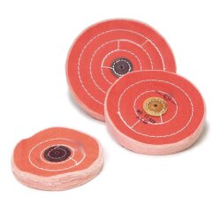 Schwabbelscheibe abgest. Ld. Ø 100 x 14 mm rot - sehr fein