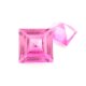 Synth. Korund Rose de France carre step cut 8 x 8 mm